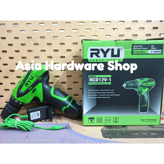 RYU Mesin Bor Obeng Baterai Cordless Drill RCD12V-1 RYU 12 Volt