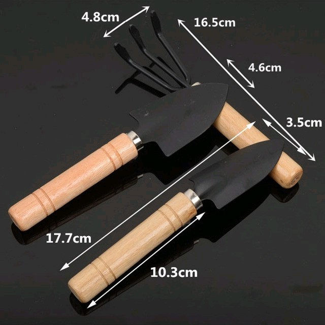 Set Sekop Garpu Cangkul Mini 3 in 1 / Alat Berkebun / Garden Tools Pelaratan Taman Gunting Dahan