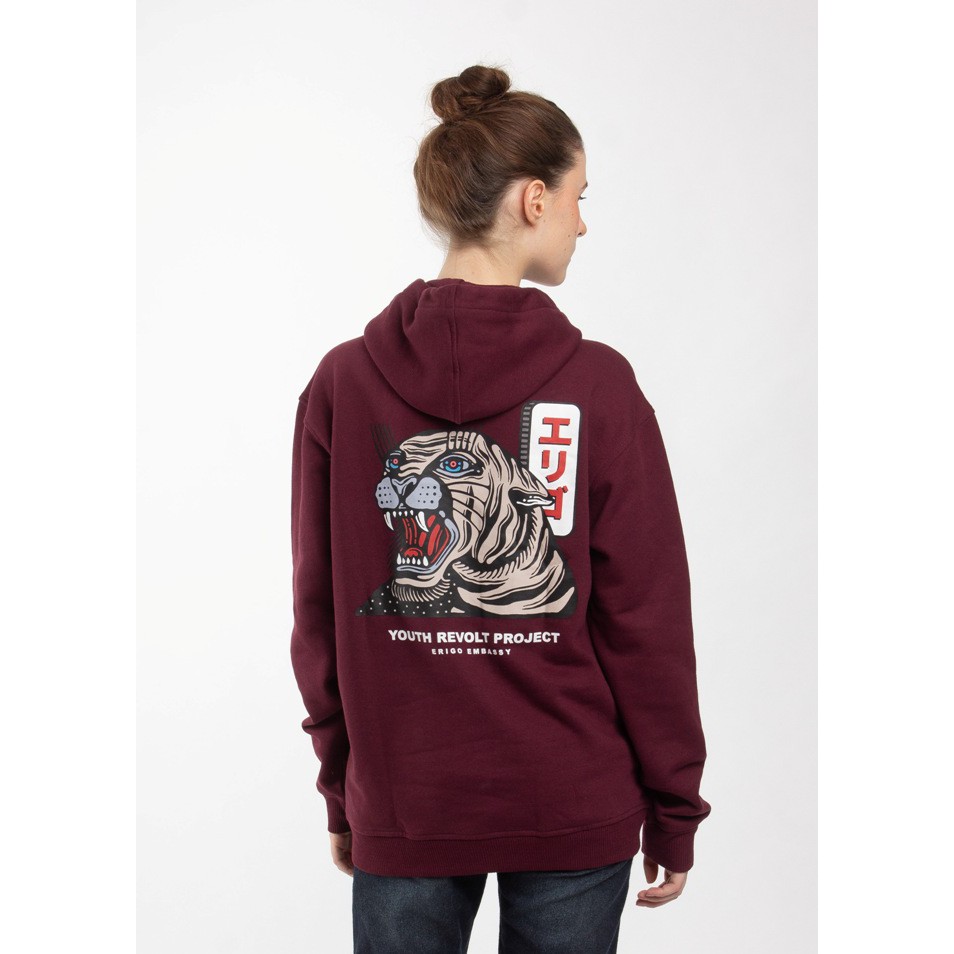 

Erigo Hoodie Tiger Roars Maroon