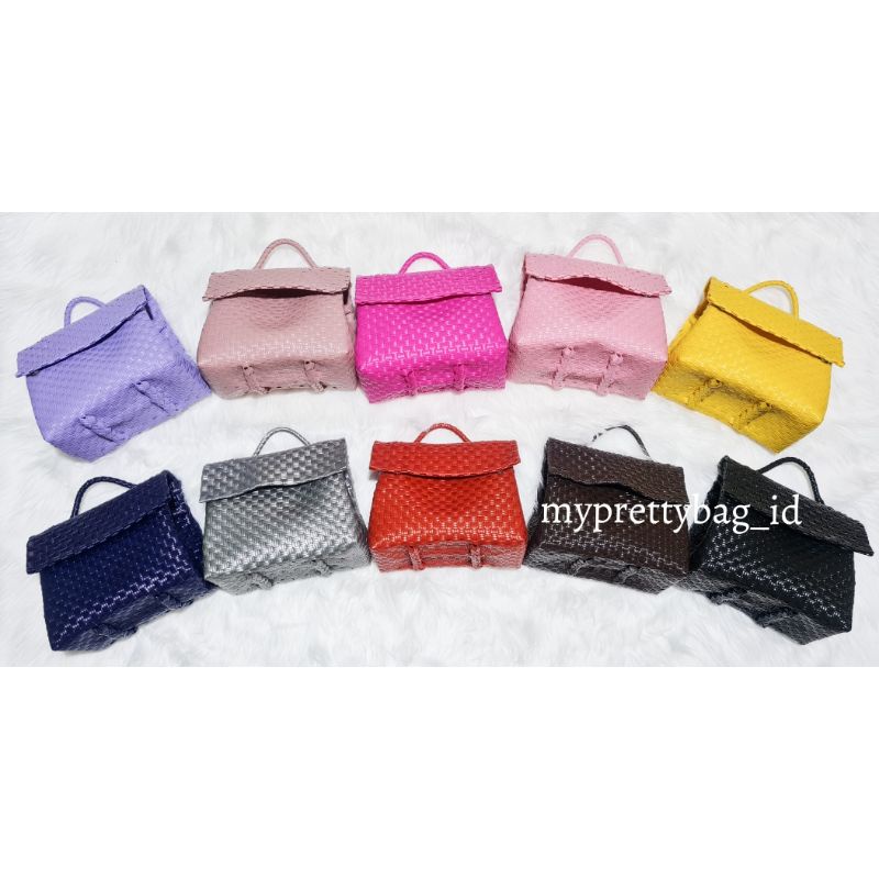 (TANPA ACCESORIES) READY Long Strap Flip Bag  Tas Jali Tas Jaly Tas Anyaman Plastik Premium