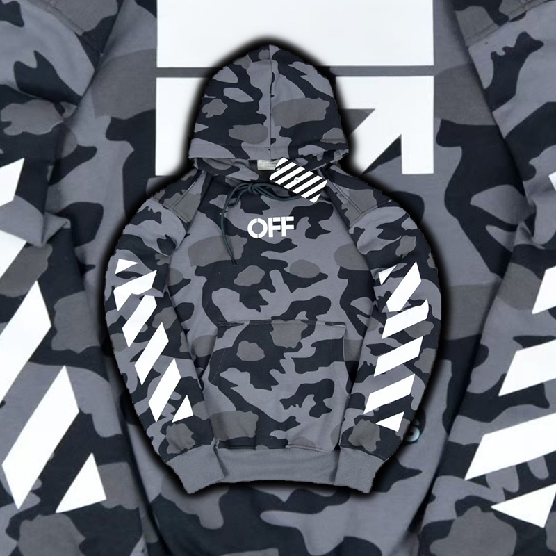 HOODIE SWEATER OFF-WHITE GRAY ABU CAMO CAMOUFLAGE TIE DYE JAKET PRIA WANITA IMPORT OFFWHITE