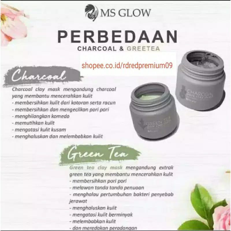 MS glow Clay mask Charcoal masker wajah