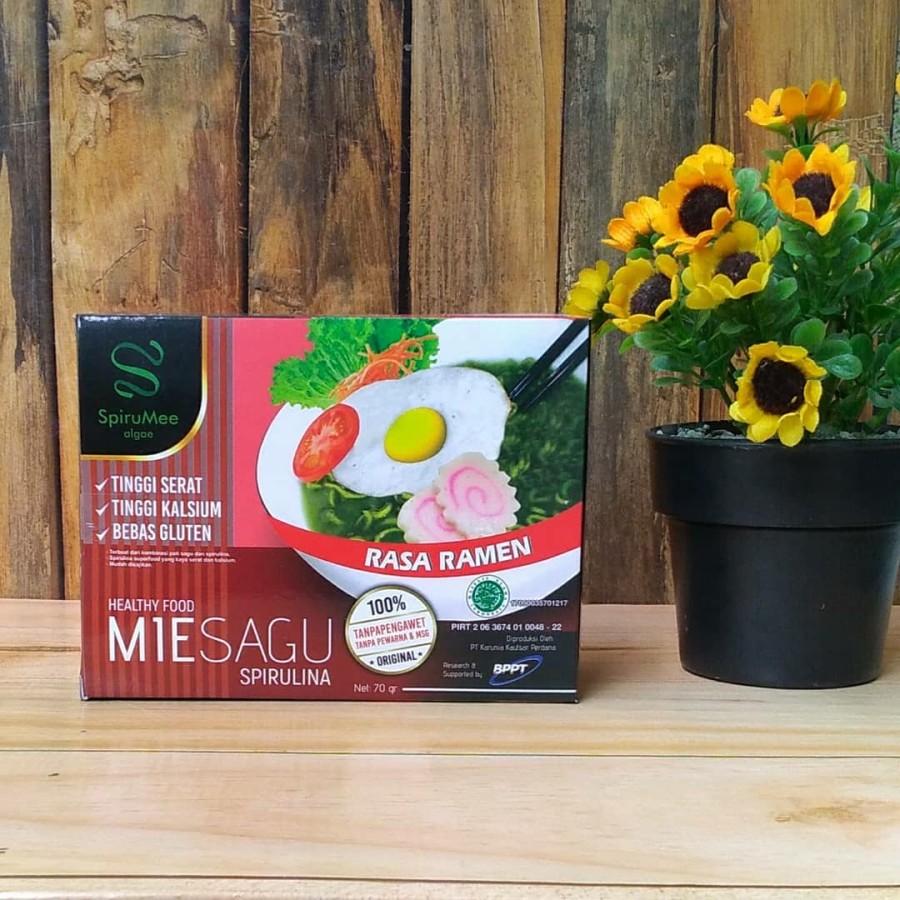 

HS Spirumee Mie Sagu Spirulina Rasa Ramen Pedas Gluten Free 70gr 5 pcs