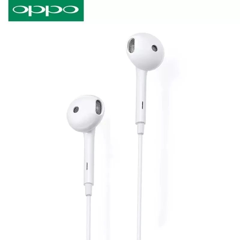 HEADSET EARPHONE ORIGINAL100% OPPO A15/A15S PURE BASS JACK 3.5MM WITH MIC HANDSFREE ORI