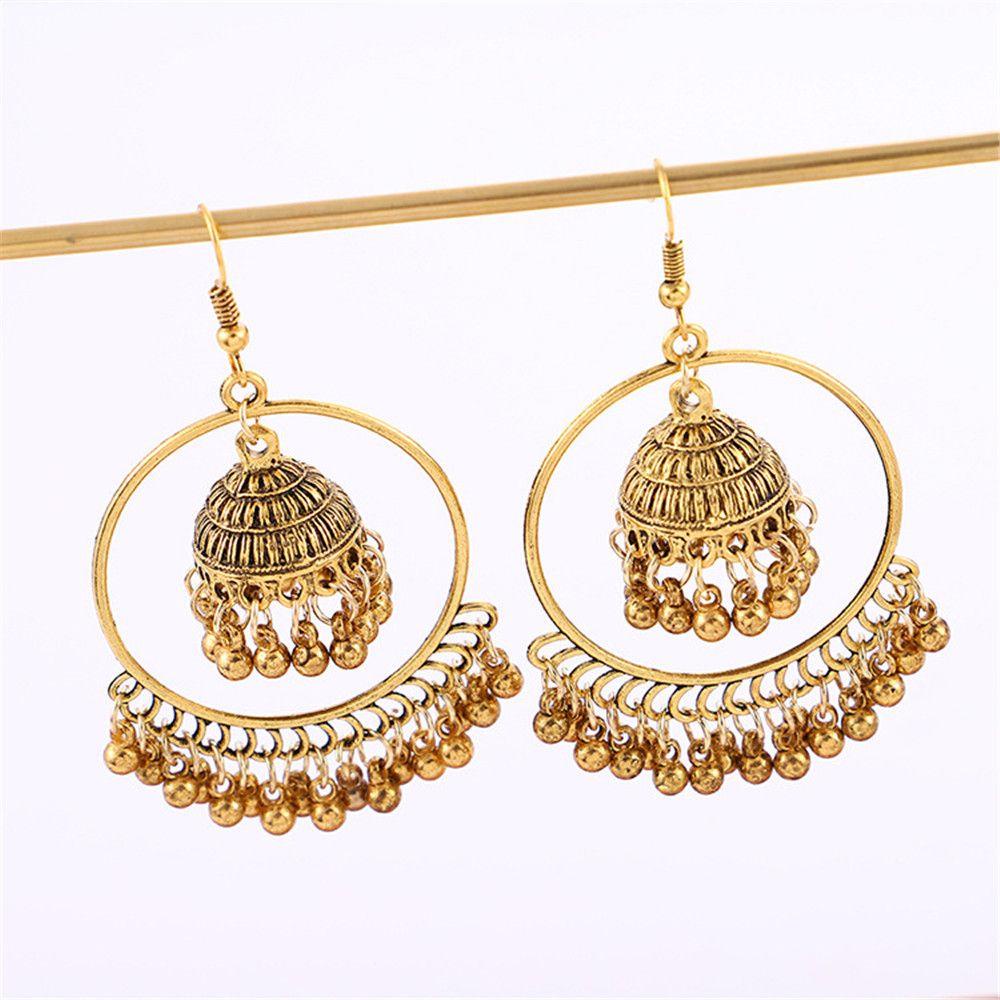 Lily Menjuntai Earrings Aksesoris Perhiasan Jhumka Drop Earrings Dengan Jumbai