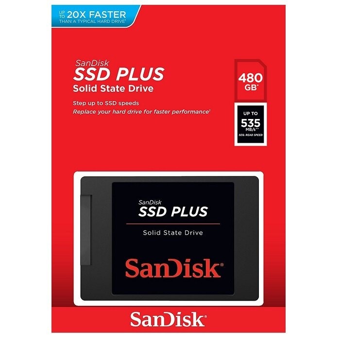 

SANDISK SSD PLUS 480GB UP TO 535MB/S / SSD 480 GB 20x FASTER ORIGINAL