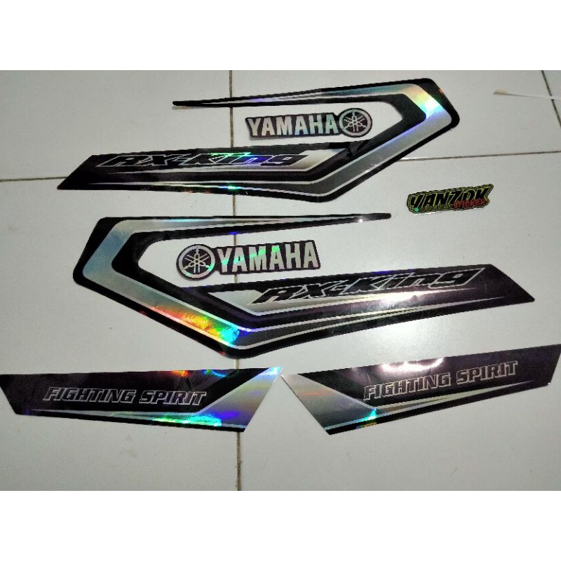 striping stiker RX king custom hologram versi 1-Ungu komplit