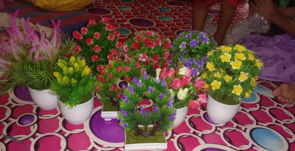 Cod/bonsai Tingkat / Ornamen Tanaman Bunga Bonsai Hias Pot Tanaman Hias Artificial Flower Bp1103