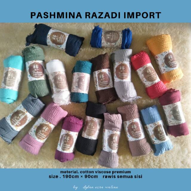 PASHMINA KUSUT RAWIS / PASHMINA RAWIS SEMUA SISI/ SHAWL COTTON RAZADY PREMIUM-3
