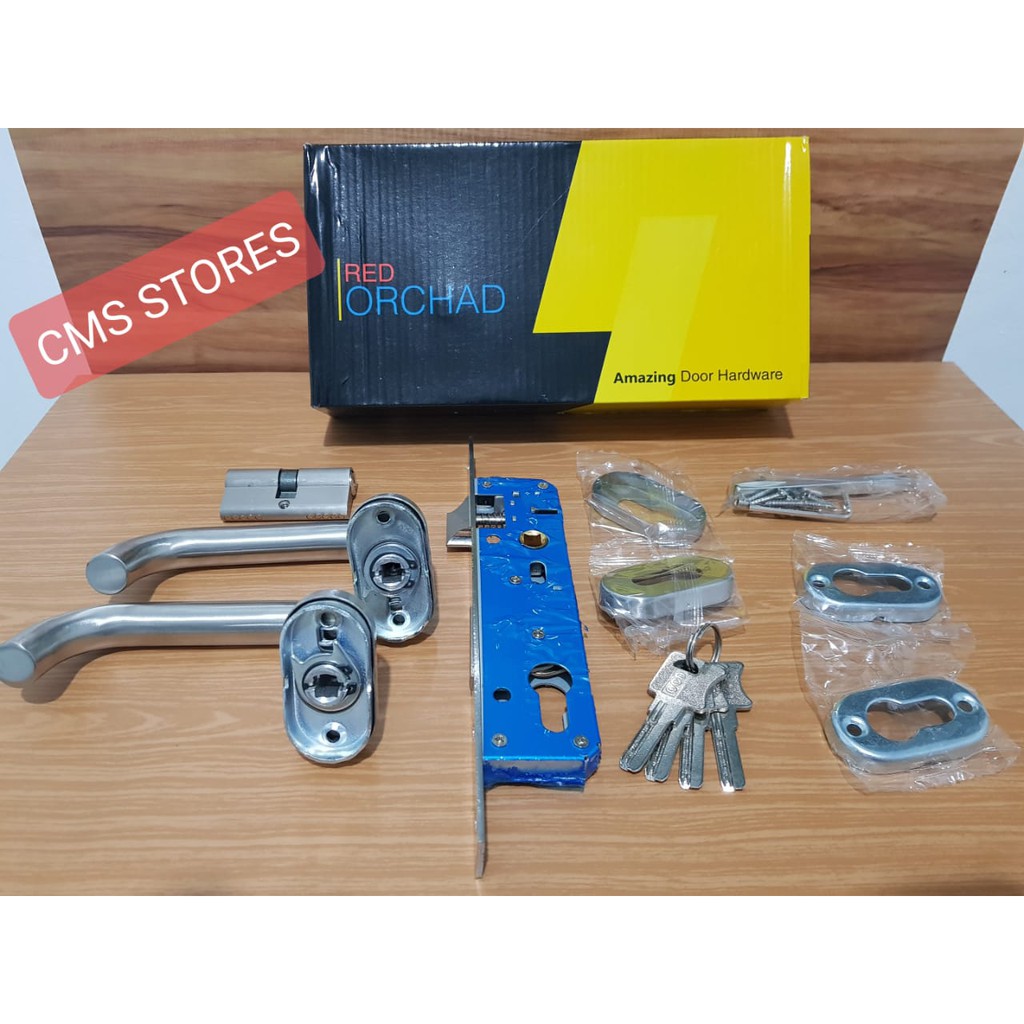 Jual Handle Pintu Stainless Complete Set Kunci Pintu Alumunium