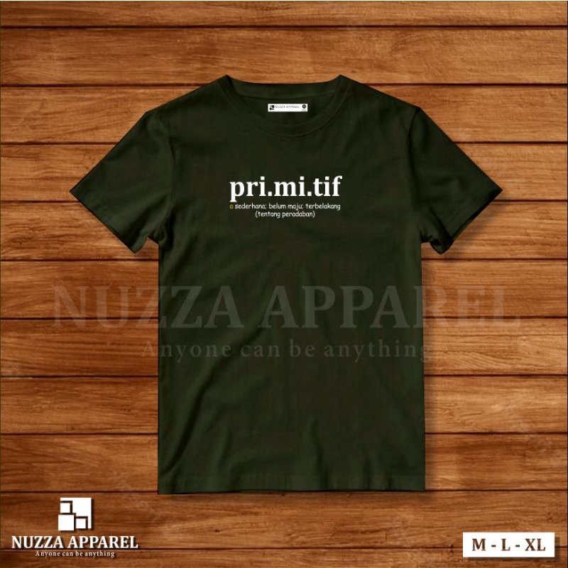 Kaos Distro Pria Primitif Hijau Army Cotton Combed 24s