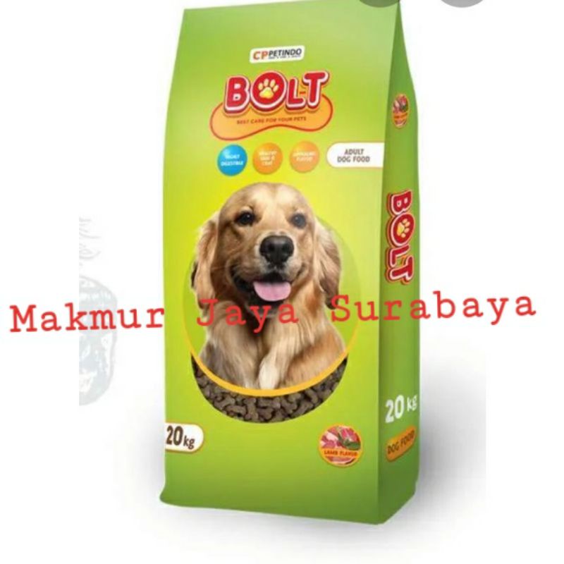 Bolt Dog 1kg (bentuk segitiga&amp;bulat) beef &amp; Lamb Pakan Anjing