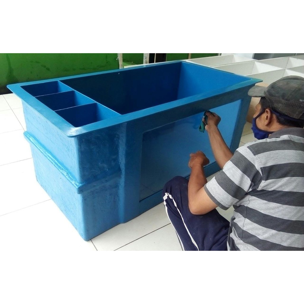 Bak Fiber Kombinasi Filter Dan Kaca UK. 120 x 60 x 60 cm