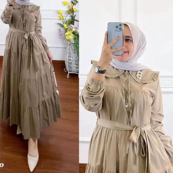 pyj-67 Amora Dress Size L,XL,XXL,3L Maxi Rayon Baju Wanita Free Belt Baju Wanita Trend Kekinian  202