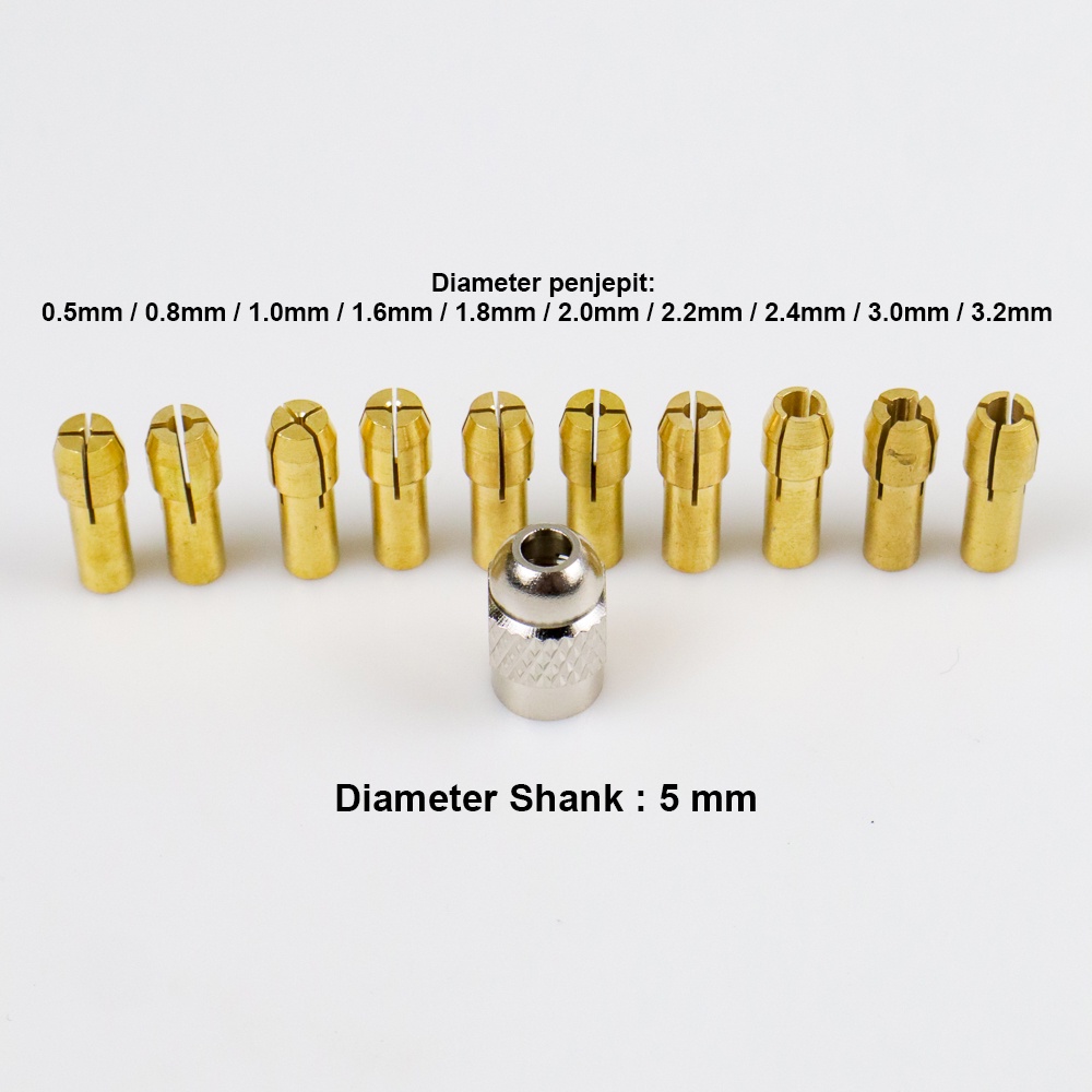 Chuck Mata Bor Drill Brass Collet 11 PCS - DMPJ-31 - 7ROT05GD-  Golden