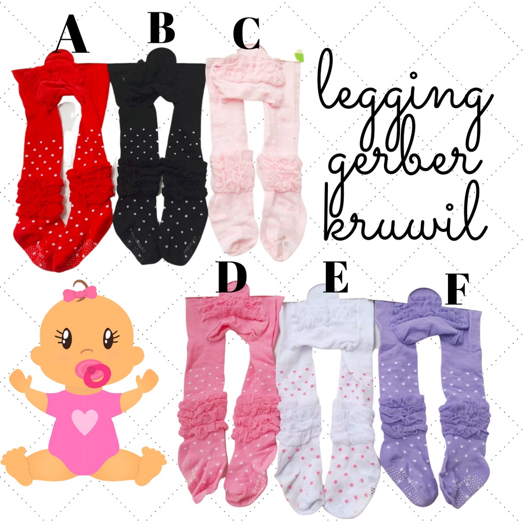 Leging Gerber Kruwil Bayi Perempuan Fashion Baby Girl Kids Murah  Bestseller J716 Impor GK
