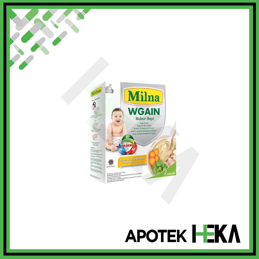 Milna Wgain Bubur Bayi Bebas Gluten 6+/8+ - Untuk 6 Bulan/8 Bulan (SEMARANG)