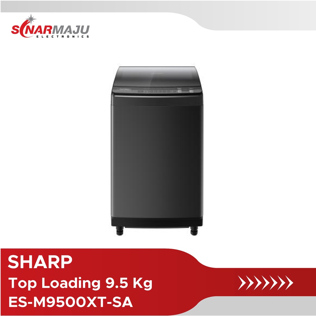 Mesin Cuci 1 Tabung Sharp 9.5 Kg Top Loading ES-M9500XT-SA / ESM9500XT