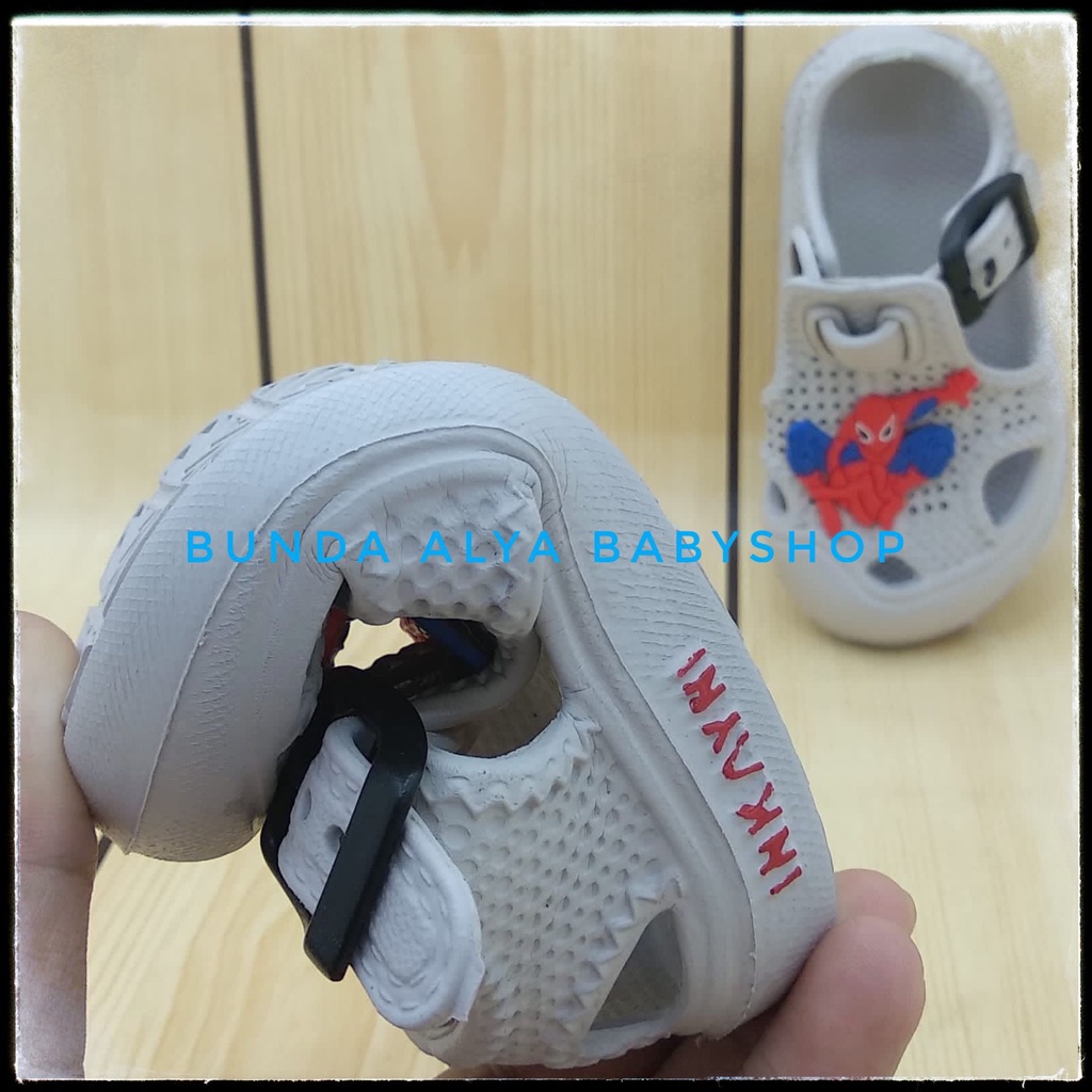 Sendal Anak Laki Laki Usia 6 - 12 Bulan Motif Kartun ABU Lucu Alas Karet Anti Licin - Sepatu Sendal Anak Cowok Alas Karet