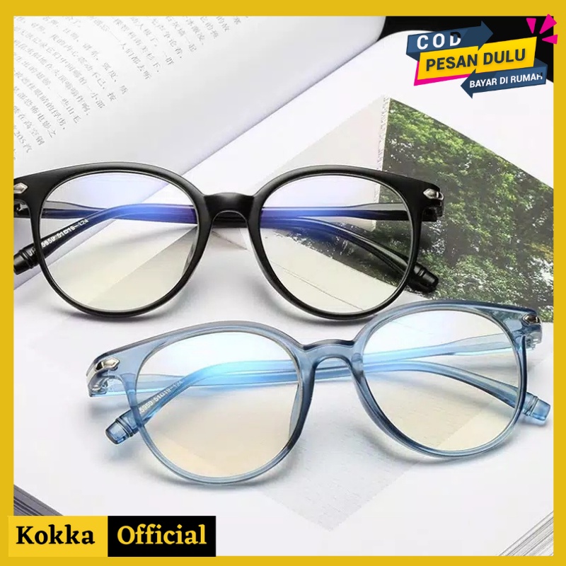 Kacamata Fashion Anti Radiasi Sunglasess Wanita Pria Lensa Transparan Import - FK3004