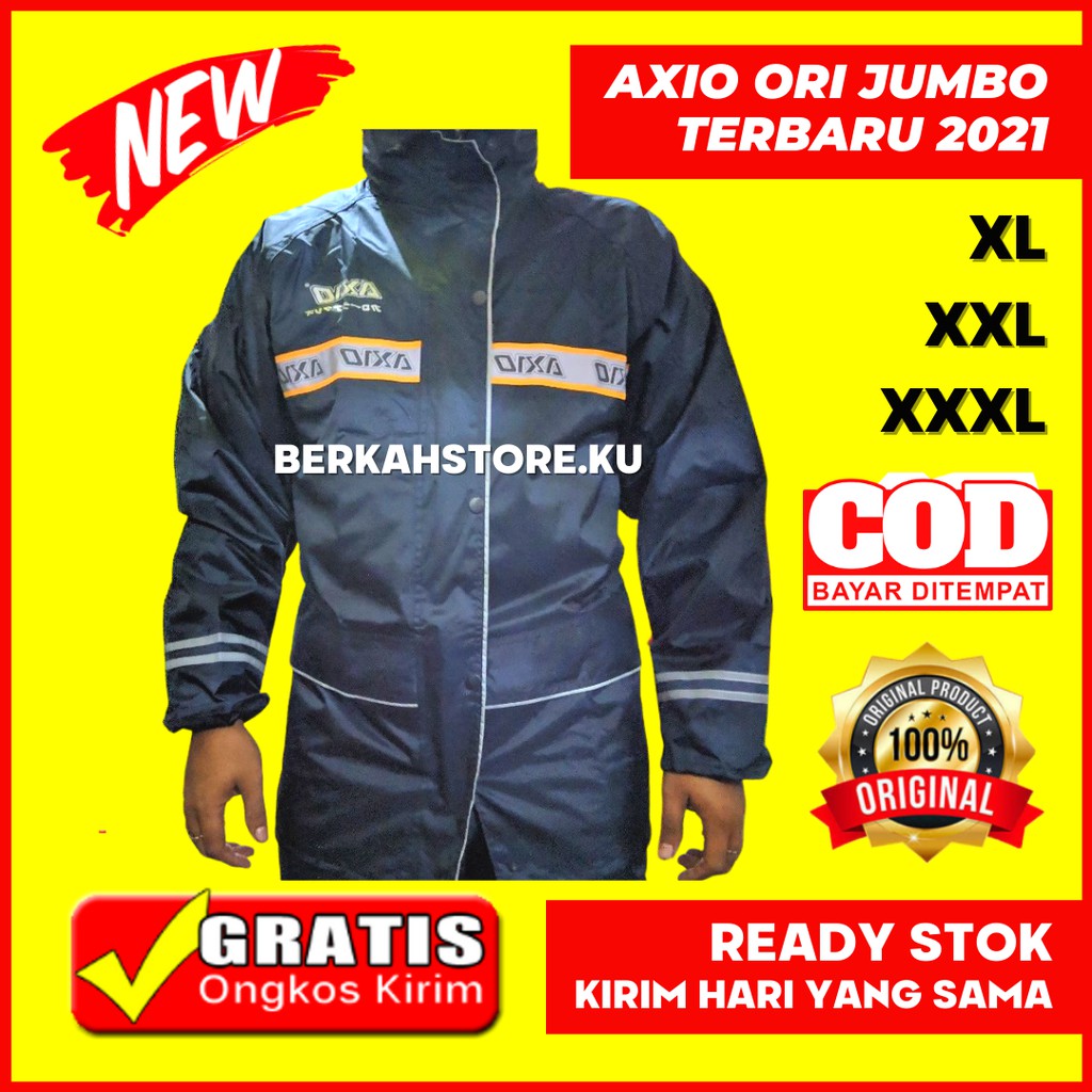 Jas Hujan AXIO Original 100% Ukuran XXXL Anti Bocor Bahan Tebal Jas Hujan AXIOO Pink Murah Motor