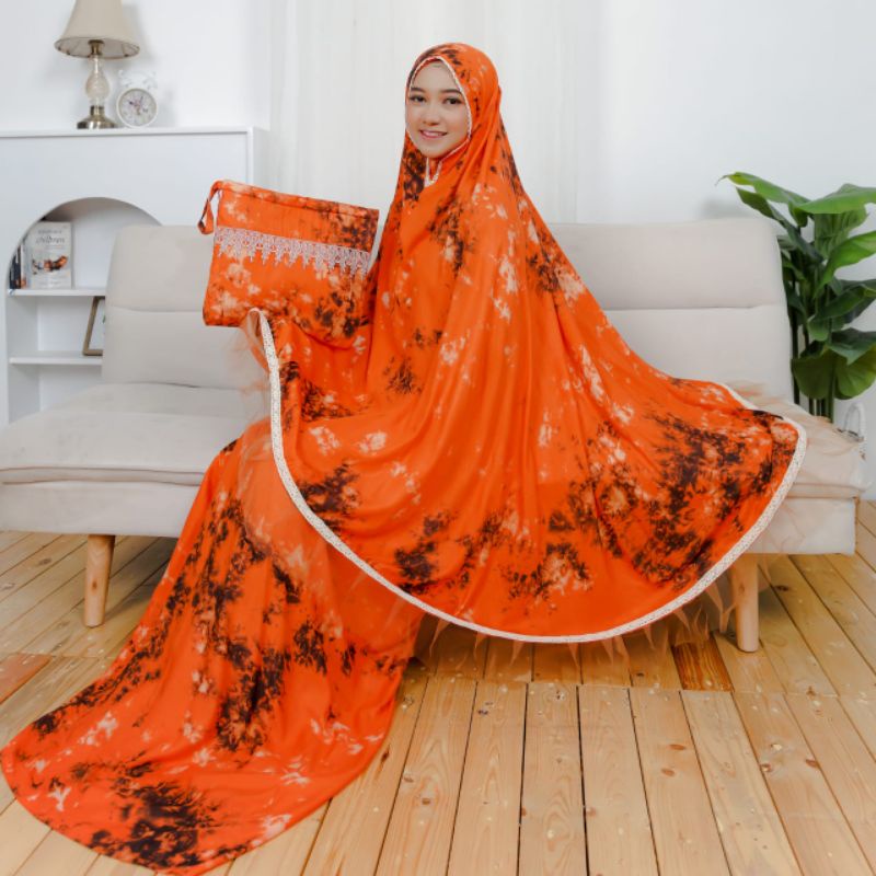 mukena dewasa terbaru rayon tiedye renda premium super jumbo