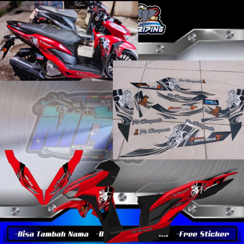 striping sticker livery PO HARYANTO vario new transparan custame