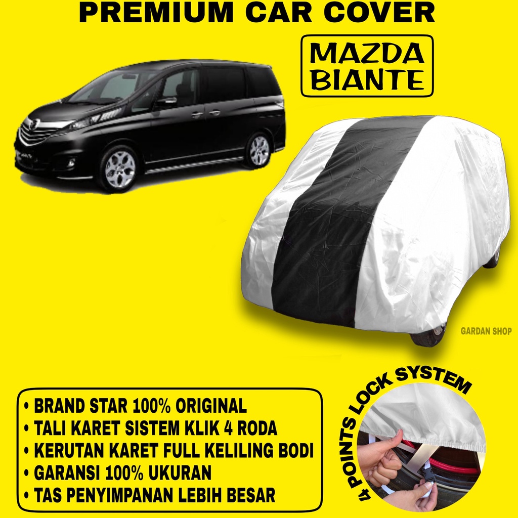 Body Cover MAZDA BIANTE SILVER HITAM Penutup Bodi Mobil Mazda Biante Waterproof PREMIUM