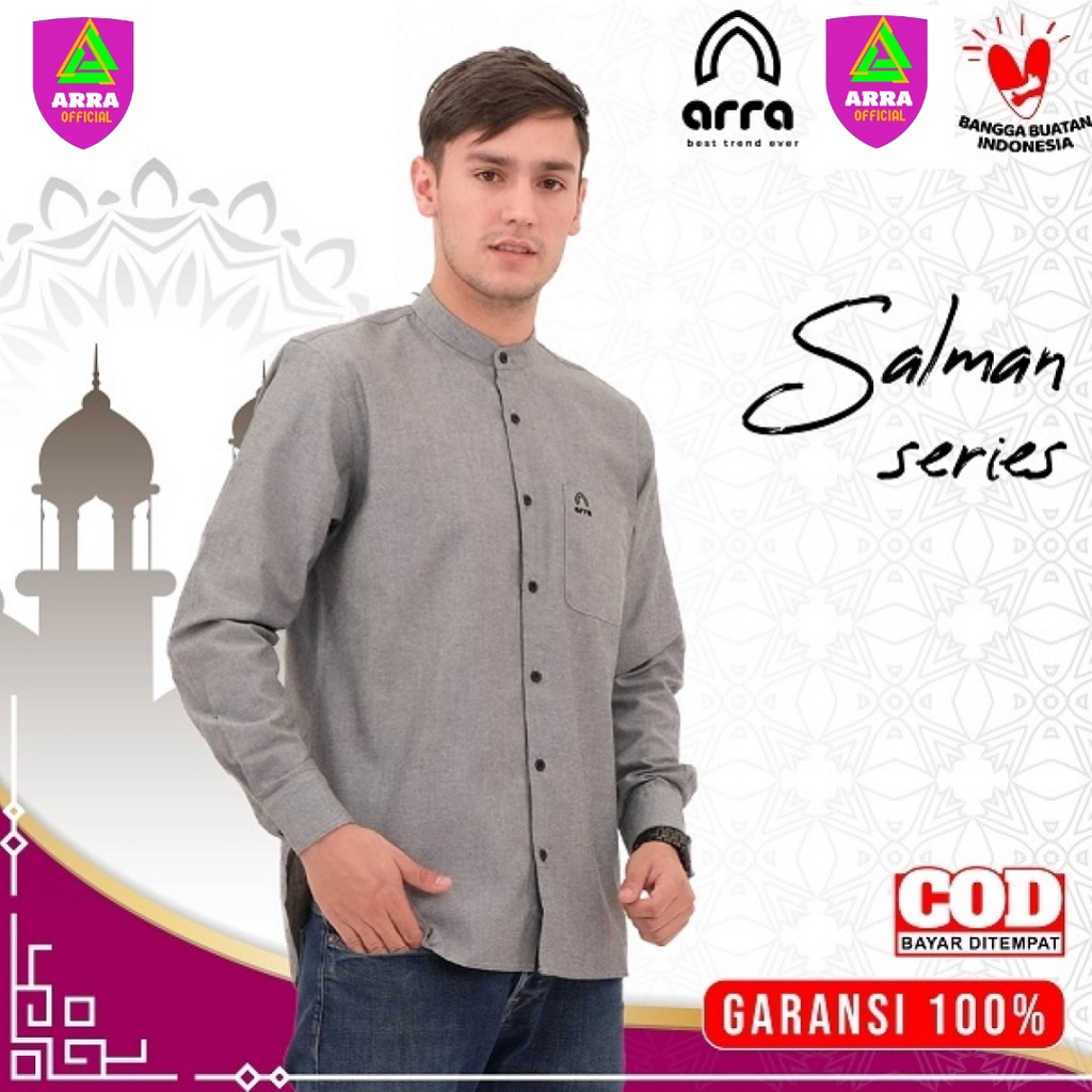 Baju Koko Pria Lengan Panjang Kemko Pria Kekinian Original Arra Salman Kemeja Koko Pria Koko Pria Ko