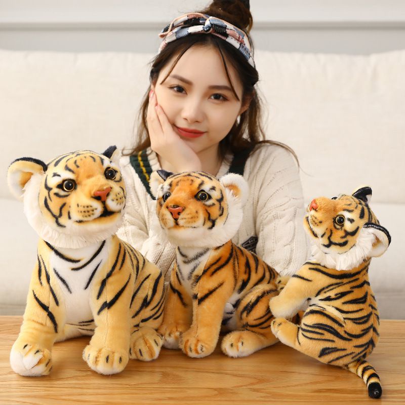 Lifelike Cute Cartoon Tiger Plush Toy Stuffed Cuddle Dolls Kids Playing Gift