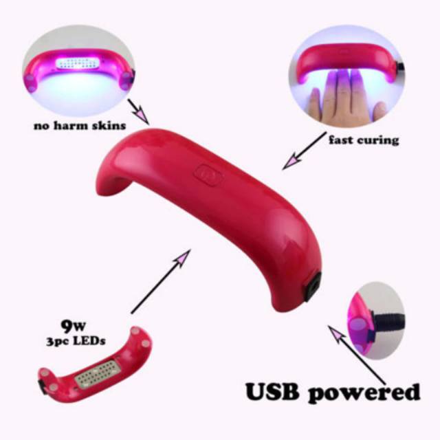 Alat Pengering Kutek Kuku Mini UV LED Nail Art Sticker Nail Lamp DAYFULI T5T08 Alat Manicure Kuku UV LED Nail Dryer 6W  J-03 Murah