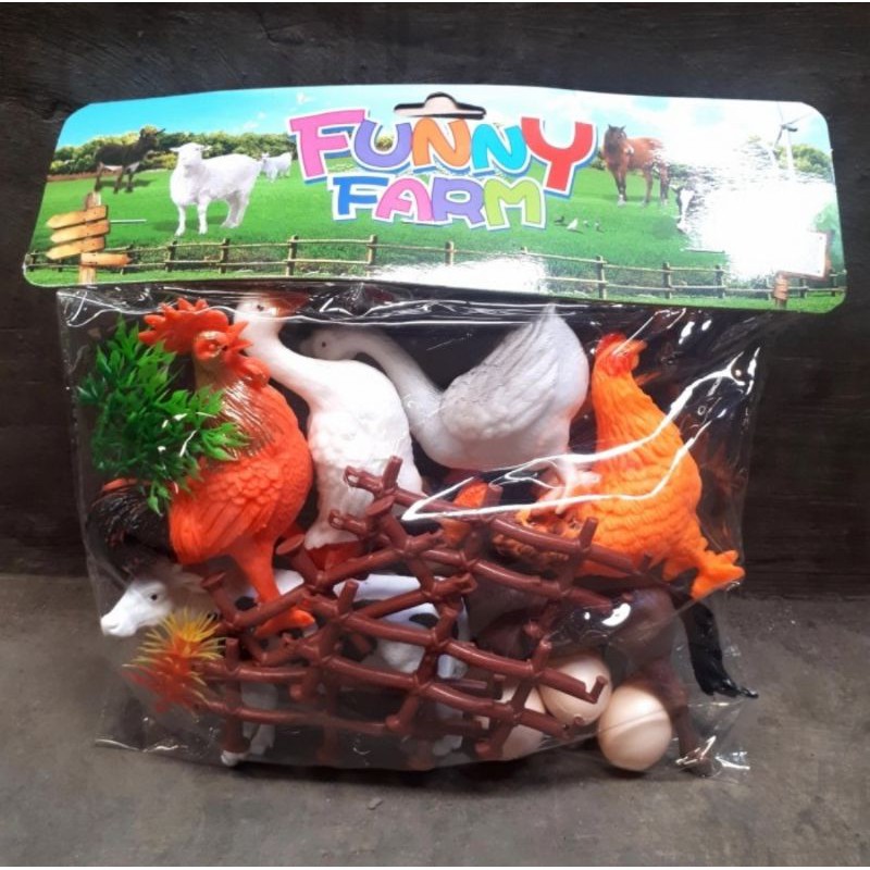 MAINAN MINIATUR HEWAN KARET HEWAN TERNAK LUCU