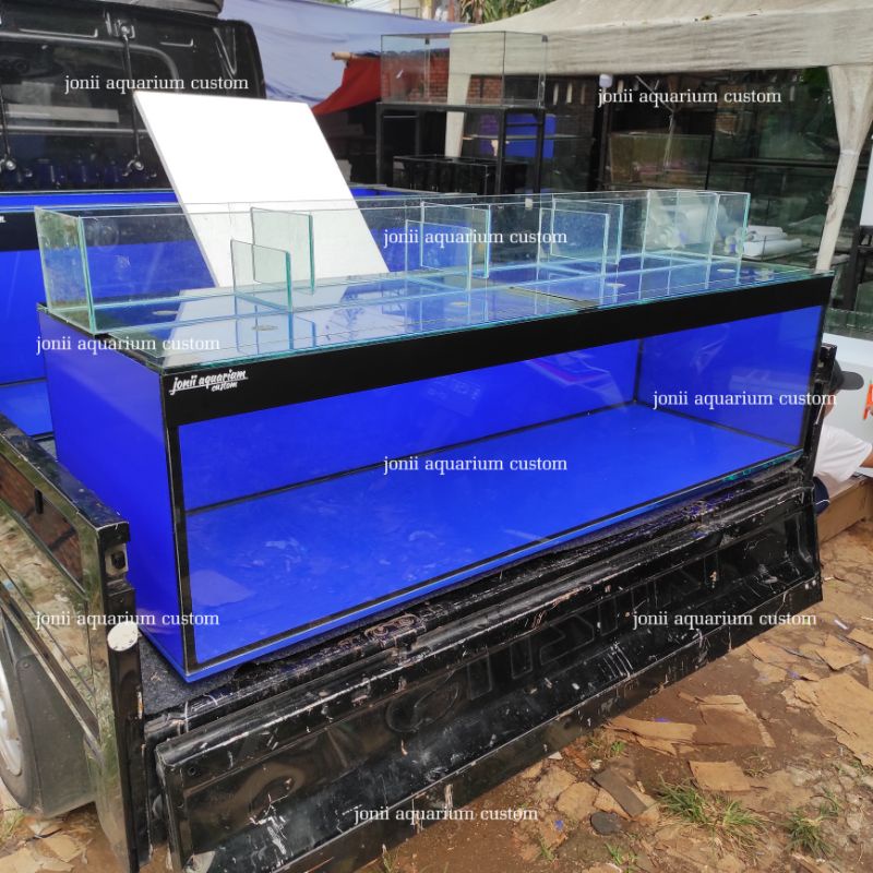 aquarium 150x50x40 10mm set filter kaca dan tutup