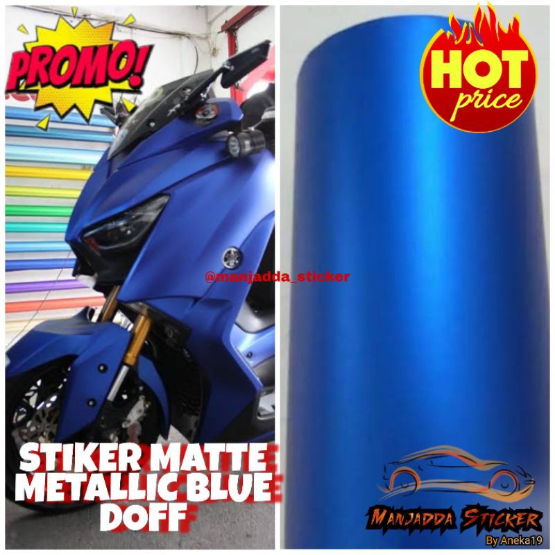 Stiker biru muda pastel super glossy skotlet motor ice blue kualitas premium