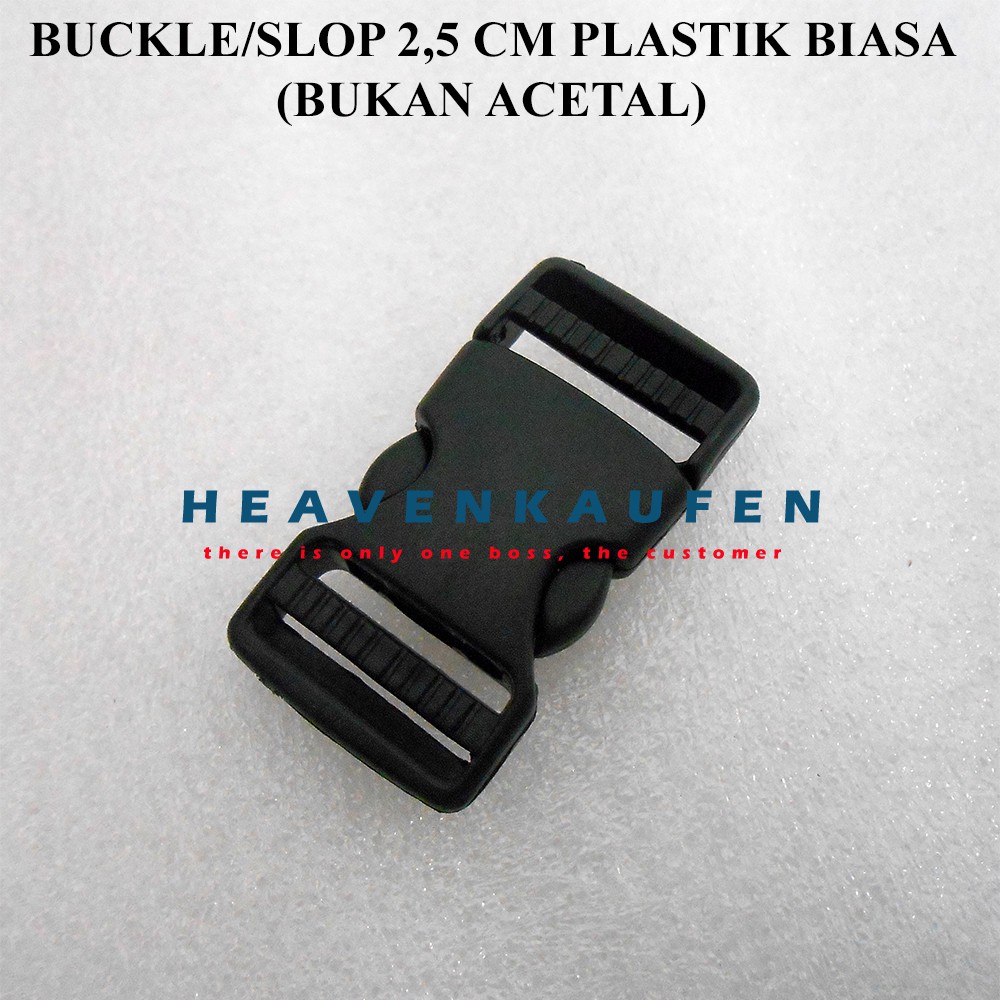 Buckle Tas / Kunci Sodok Slop Tas 2,5 cm Hitam Plastik Standard Murah