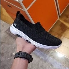 Ori Sale Sepatu Skechers GO WALK 5 BRAVE Hitam Blink