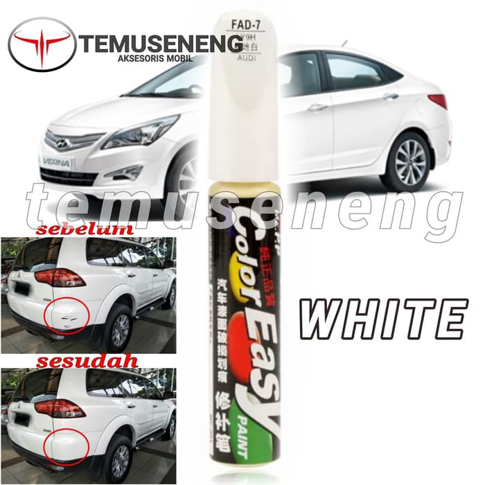 Putih White Spidol Warna Penghilang Lecet Gores Noda Baret Cat Mobil