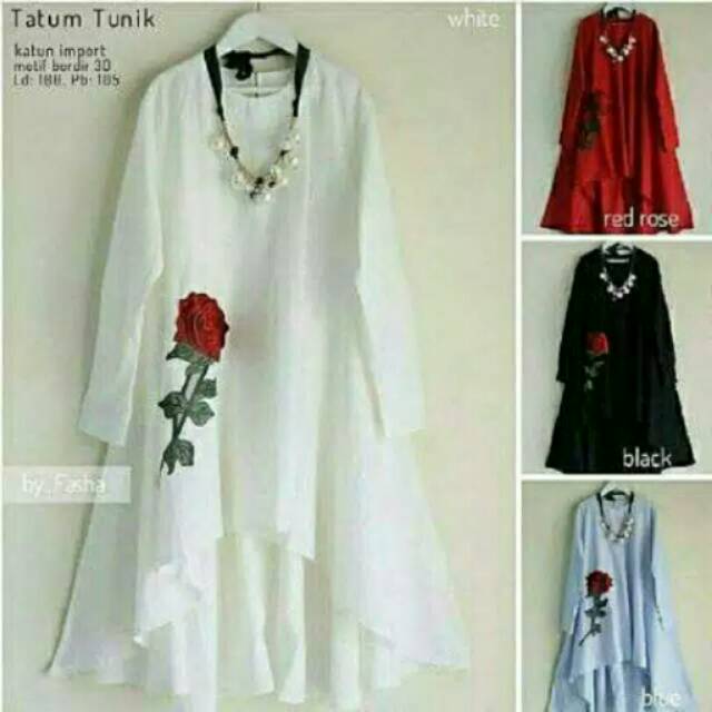 Atasan tunik duyung panjang belakang polos