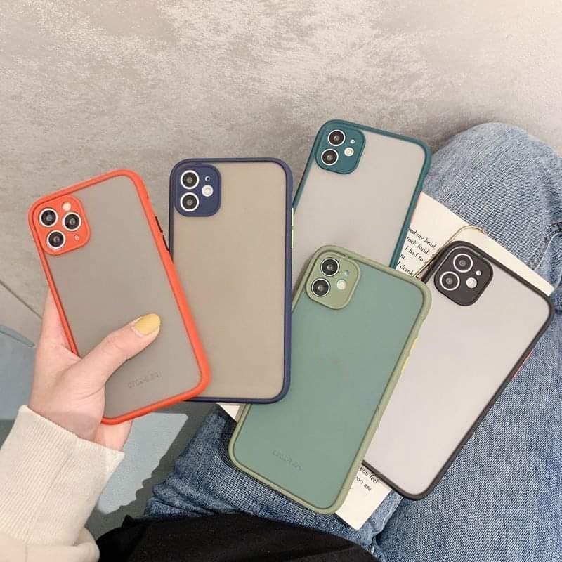 IPHONE Casing Ponsel Desain Pinggiran Warna Matte Lengkap Kompatibel Dengan Iphone12 13 11 Pro Max X Xs Max Xr6023