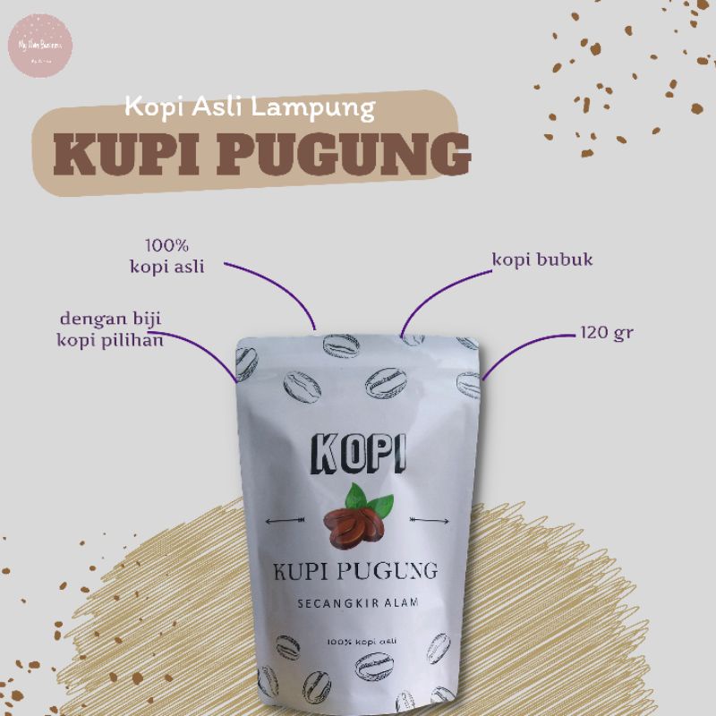 

Kupi Pugung, kopi bubuk 100 % Kopi asli Lampung 120 gram