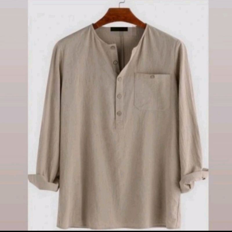 kemeja linen panjang/ kemeja pria linen/ kemeja cowo linen lengan panjang/ kemeja lengan panjang/ ke