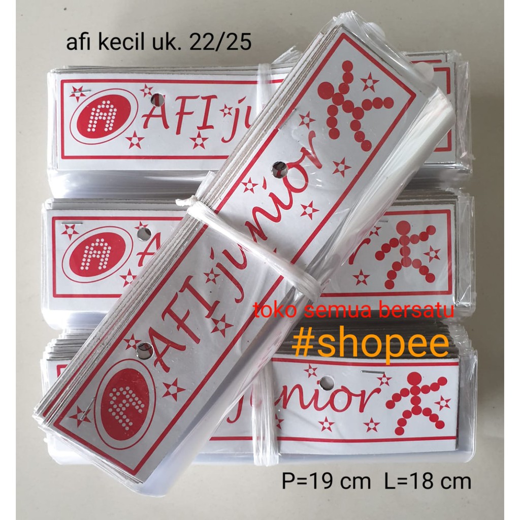 [1KODI 20PCS] AFI JUNIOR JANITRA Plastik Packing Sepatu sandal bayi junior dewasa / PLASTIK PACKING SANDAL BAYI JUNIOR DEWASA PER KODI