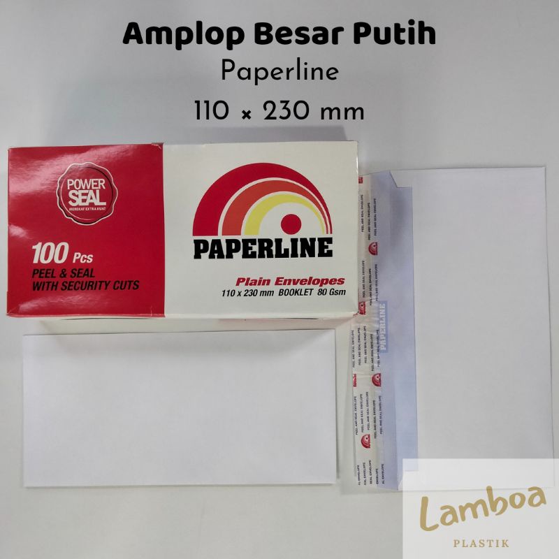 Jual Amplop Putih 110 X 230 Mm 90 Pps Paperline Besar Peel Seal With