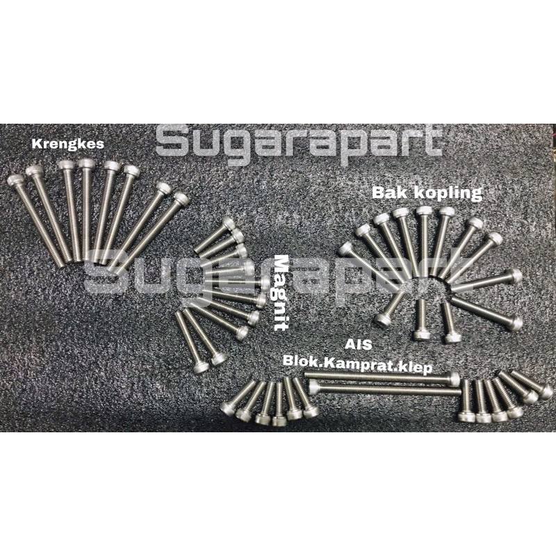 Baut L full mesin karisma kirana supra x 125 baut L mesin kirana karisma