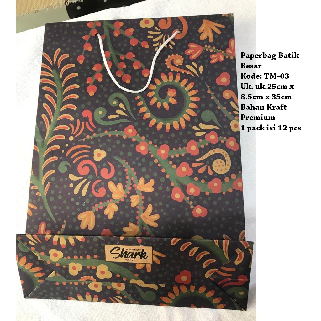 

Paperbag Goodie Bag Ulang Tahun Souvenir Pernikahan Paper bag Besar Batik Tas Kantong Kertas TM-03