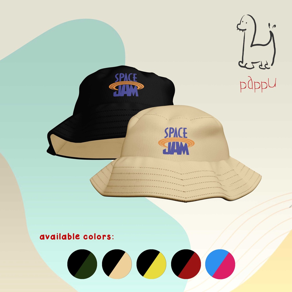 T/25 Topi Bucket Hat Anak 2 Warna Space Jam Squad Tune Kids Custom