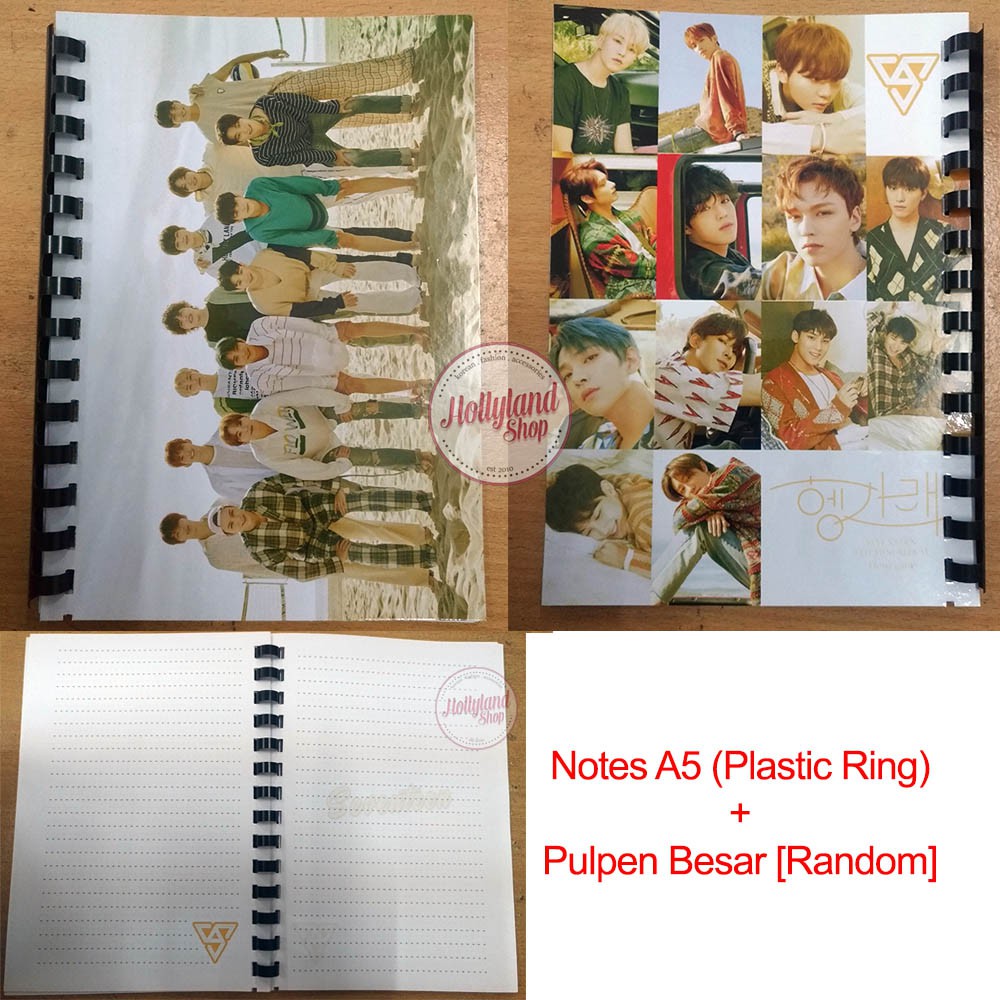 Paket Buku Tulis A5 + Pulpen Besar KPOP - Seventeen Treasure ATEEZ ASTRO dll
