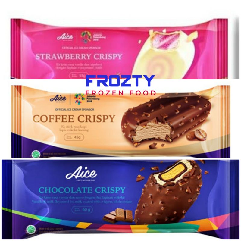 Aice Strawberry Crispy, Aice Chocolate Crispy, Aice Coffe Crispy