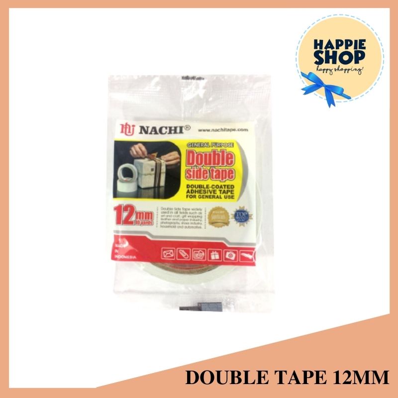 Double Tape 12 mm Nachi Lakban Selotip Plakban Isolasi 12mm Solasi 1/2 Inchi Stationery Murah