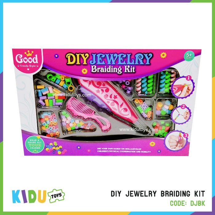 Mainan Anak Perempuan Perhiasan DIY Jewelry Set Braiding Kit Kidu Toys